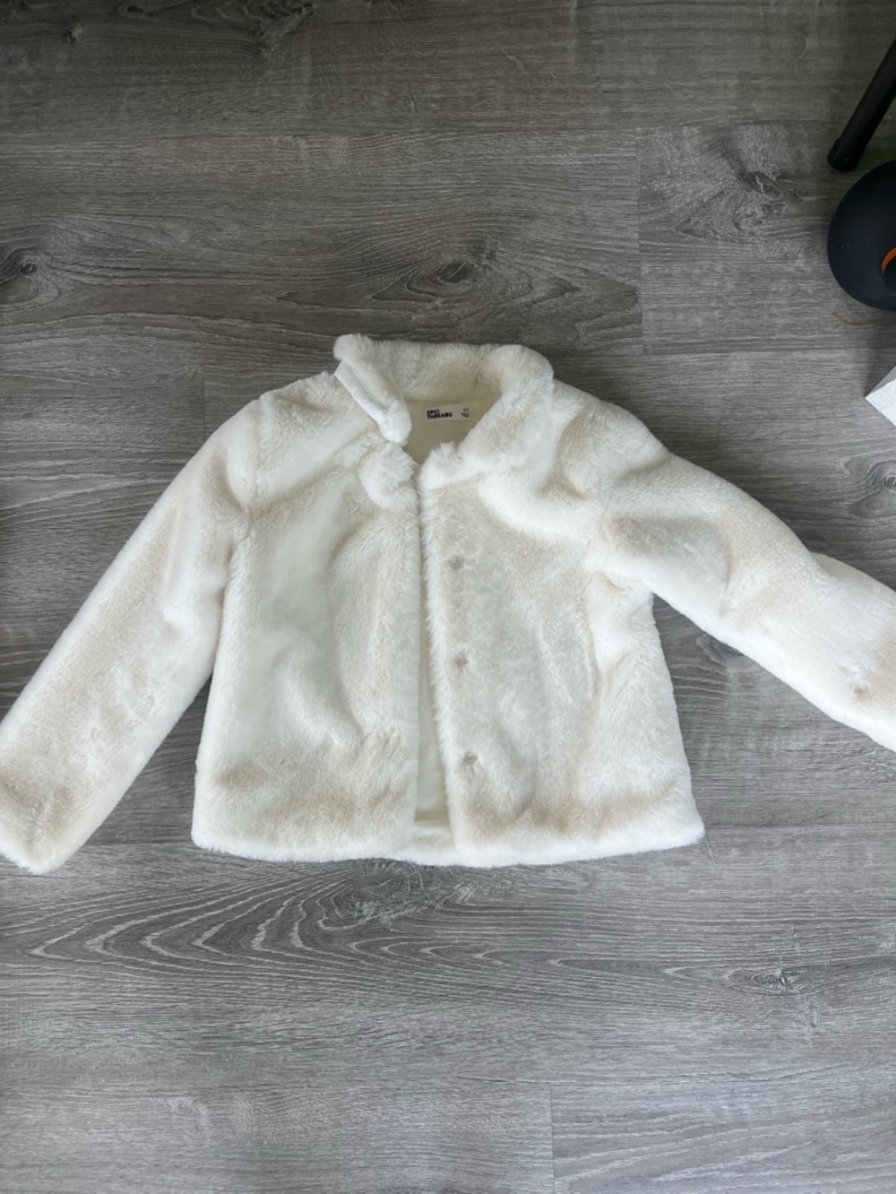 LIKE NEW Epic Threads White Faux Fur Pea Coat for Kids